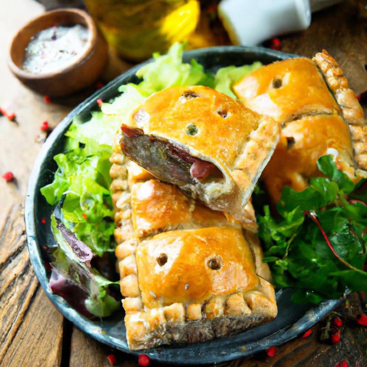 pierogi z ciasta francuskiego z mięsem mielonym