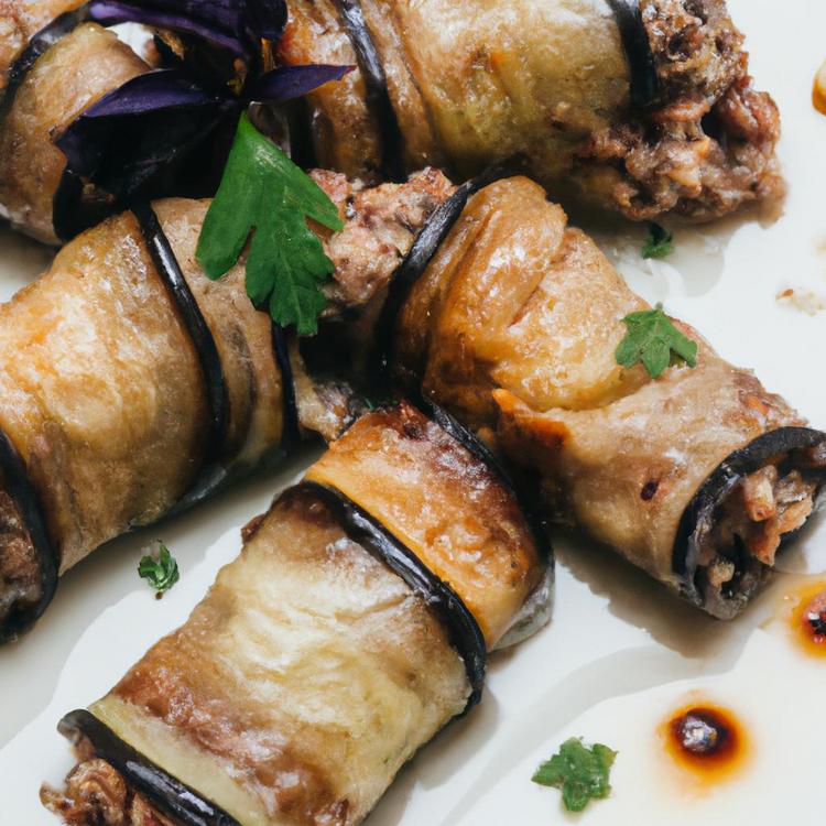 roladki z bakłażana z mięsem mielonym